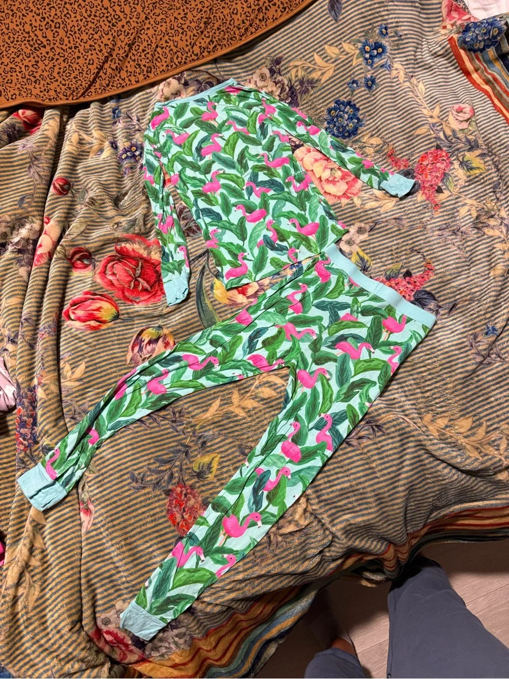 Little Sleepies Mint Green Flamingo Pajama Set